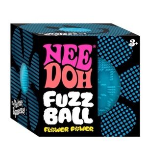 NeeDoh Fuzzball Flower Power Fidget Toy Squishy Sensory Blue - NEW